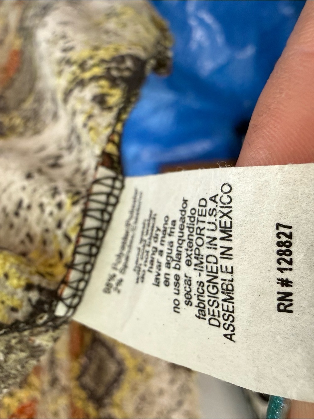Texas True Threads Snake-Print Top in Beige with Yellow & Rust Accents - Picture 4 of 6